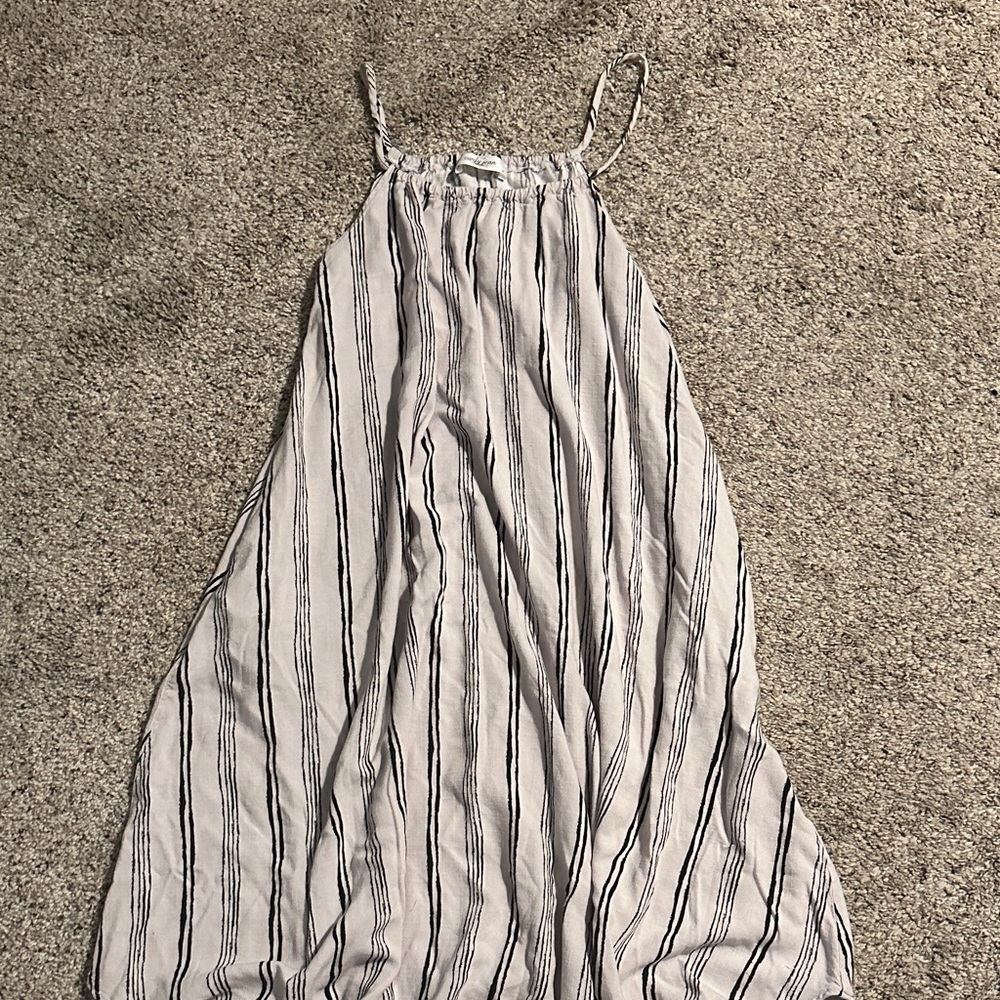 Carly Jean Los Angeles Striped Maxi Dress - Black and White